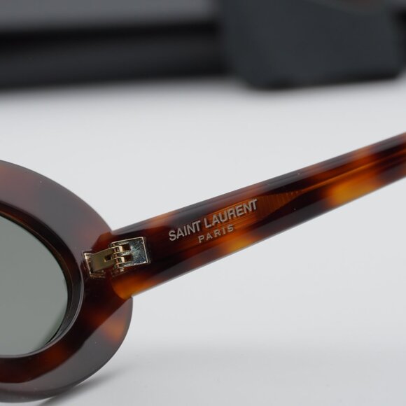 Saint Laurent SL 594 009 Oval Sunglasses - Havana/Grey main image 5